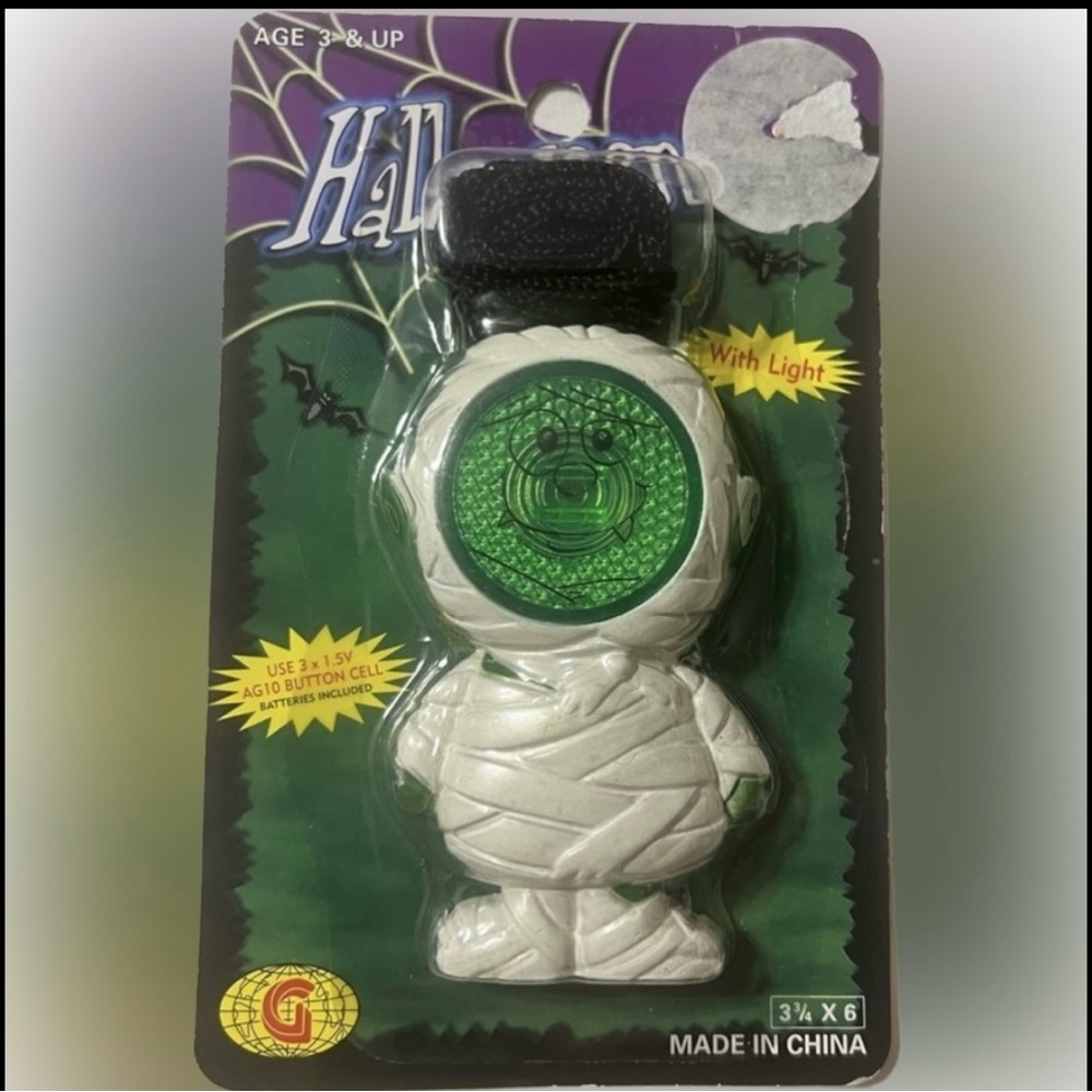 🍄NEW Halloween Mummy Safety Light Lanyard Necklace Costume Dress Up